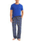 Men's Plaid Pajama Pants & Solid Pajama T-Shirt Set