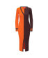 Women's Orange, Brown Cleveland Browns Shoko Knit Button-Up Sweater Dress
