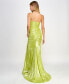 ფოტო #2 პროდუქტის Juniors' Metallic One-Shoulder Gown