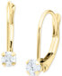 ფოტო #3 პროდუქტის Child's Cubic Zirconia Hoop Earrings in 14k Gold