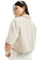 ASOS DESIGN cropped asymmetric blazer with short sleeves in beige Бежевый, S - EU 36-38 - фото #2