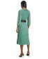 Women's Long-Sleeve Chiffon Tie-Waist Midi Dress