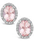 ფოტო #3 პროდუქტის Morganite (2-1/10 ct. t.w.) and Diamond (1/5 ct. t.w.) Stud Earrings in Sterling Silver