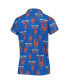 ფოტო #2 პროდუქტის Women's Royal New York Mets Zest Allover Print Button-Up Shirt and Shorts Sleep Set