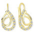 Gold earrings with crystals 239 001 01065