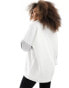 Фото #8 товара Miss Selfridge quarter zip Colorado graphic colour block sweatshirt in white and grey marl
