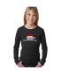 ფოტო #2 პროდუქტის Christmas Peeking Dog - Girl's Child Word Art Long Sleeve T-Shirt