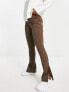 Фото #2 товара NA-KD x Angelica Blick split detail trousers in brown