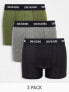 ONLY & SONS 3 pack trunks with contrast waistband in black, khaki and grey