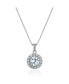 5A Cubic Zirconia Round Pendant Necklace Silver