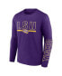 Фото #2 товара Men's Purple LSU Tigers Big and Tall Two-Hit Graphic Long Sleeve T-shirt