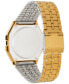 ფოტო #3 პროდუქტის Men's Digital Vintage Gold-Tone Stainless Steel Bracelet Watch 39x39mm A159WGEA-1MV