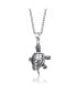 Фото #2 товара Sterling Silver with Rhodium Plated Turtle Pendant Necklace