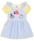 Baby Girls Check Jersey T-shirt and Chambray Embroidered Jumper, 2 Piece Set