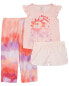 Фото #1 товара Пижама для девочек Carterʻs Toddler 3-Piece Sun Loose Fit