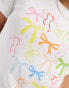 JJXX baby t-shirt with all over bow print in white