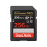SanDisk Extreme PRO, 256 GB, SDXC, Class 10, UHS-I, 200 MB/s, 90 MB/s