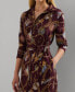 Women's Belting-Print Crepe Shirtdress, Regular & Petite