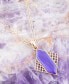 Abstract Genuine Purple Agate Kite Pendant Necklace