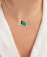 ფოტო #2 პროდუქტის Lab-Grown Emerald (1-1/5 ct. t.w.) & Lab-Grown White Sapphire (3/4 ct. t.w.) Four Stone 18" Collar Necklace in 14k Gold-Plated Sterling Silver