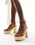 French Connection block heel sandals in tan