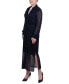 ფოტო #3 პროდუქტის Women's Long Sleeve Plisse Mesh Dress with Belt