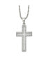 Polished with CZ Cut outcross Pendant on a Ball Chain Necklace