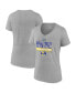 ფოტო #1 პროდუქტის Women's Heathered Gray Los Angeles Rams Super Bowl LVI Champions Locker Room Trophy Collection V-Neck T-shirt