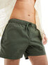 ASOS DESIGN 2 pack slim shorter length chino shorts in khaki and stone with elasticated waist save