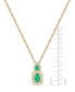 Фото #3 товара Macy's emerald (1/2 ct. t.w.) & Diamond (1/6 ct. t.w.) Halo 18" Pendant Necklace in 14k Gold