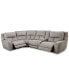 Фото #7 товара CLOSEOUT! Terrine 5-Pc. Fabric Sectional with 2 Power Motion Recliners and 1 USB Console, Created for Macy's