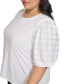 Фото #3 товара Plus Size Embellished Puff Sleeve Top, First@Macy’s