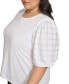 ფოტო #3 პროდუქტის Plus Size Embellished Puff Sleeve Top, First@Macy’s