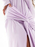 Фото #7 товара ASOS DESIGN high neck long sleeve drape detail maxi dress in lilac