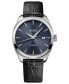 ფოტო #1 პროდუქტის Men's Swiss Automatic Belluna Royal Black Leather Strap Watch 41mm