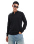 ASOS DESIGN essential knitted notch neck jumper in black