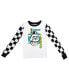 Little Boys Freddy Fazbear Face Youth Black & White Checkered Long Sleeve Shirt & Sleep Pants Set