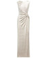 ფოტო #9 პროდუქტის Metallic Sleeveless Side-Slit Gown