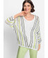 Фото #1 товара Women's Linen Blend Dolman Sleeve Open Knit Sweater