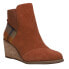 TOMS Sadie Wedge Round Toe Booties Womens Brown Casual Boots 10018917T