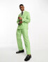 Devils Advocate green oversized double breasted notch lapel suit jacket