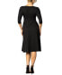 Фото #2 товара Women's Gabriella Ruched Sleeve Midi Dress with Pockets