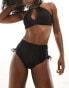 Фото #3 товара Nike Swimming Lace Up high waist cheeky bikini bottoms in black