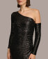 Фото #6 товара Women's Sequin One-Shoulder Gown Dress