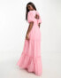 Anaya Bridesmaid tie back maxi dress in candy pink US 6 - фото #8