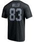 Фото #3 товара Men's Darren Waller Black Las Vegas Raiders Player Icon Name and Number T-shirt