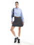 JDY long sleeve cropped shirt in blue