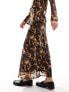 Фото #5 товара Vero Moda abstract mesh maxi skirt co-ord in brown