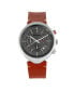 ფოტო #1 პროდუქტის Men Tempest Leather Watch - Brown/Grey, 43mm
