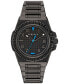 ფოტო #1 პროდუქტის Men's Swiss Greca Reaction Black-Tone Stainless Steel Bracelet Watch 44mm